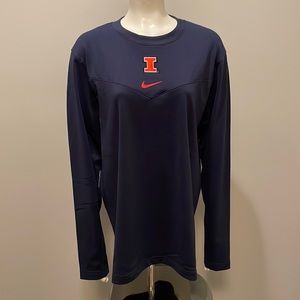 Nike Men’s University of Illinois Illini Dri-Fit Long Sleeve Performance Shirt L